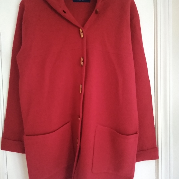 Red Karen Scott 100% WOOL Jacket - Picture 6 of 6